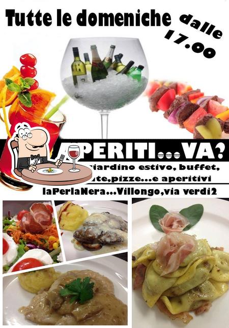 La Perla nera risto grill e pizzeria si caratterizza per la cibo e bevanda