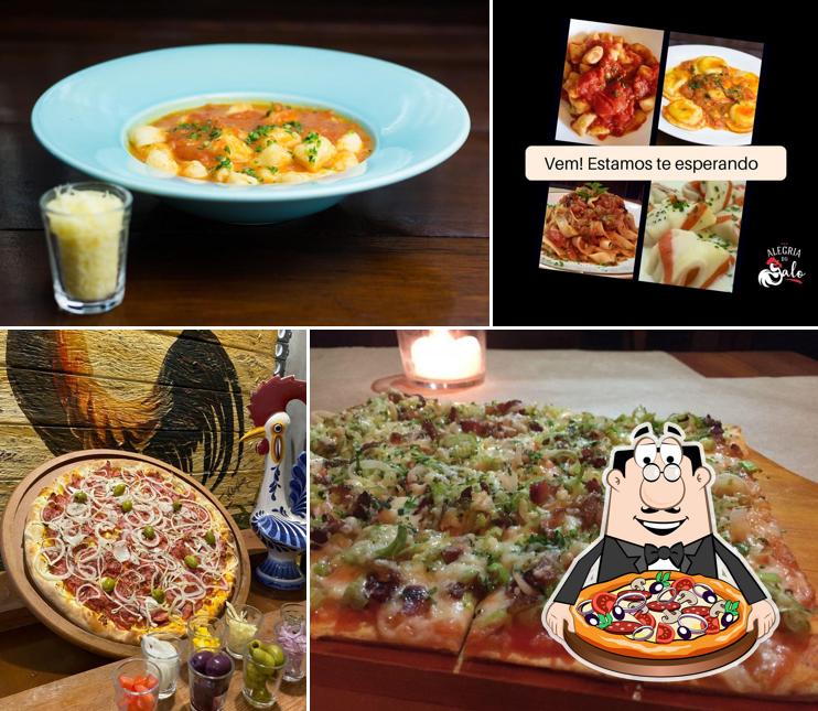 Escolha pizza no Alegria do Galo Restaurante e Bar