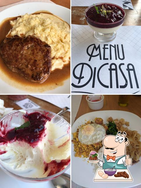 Menu Di Casa Restaurante oferece uma escolha de pratos doces