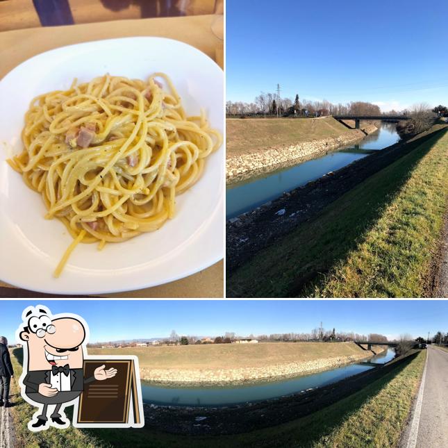 La esterno e cibo del ristorante