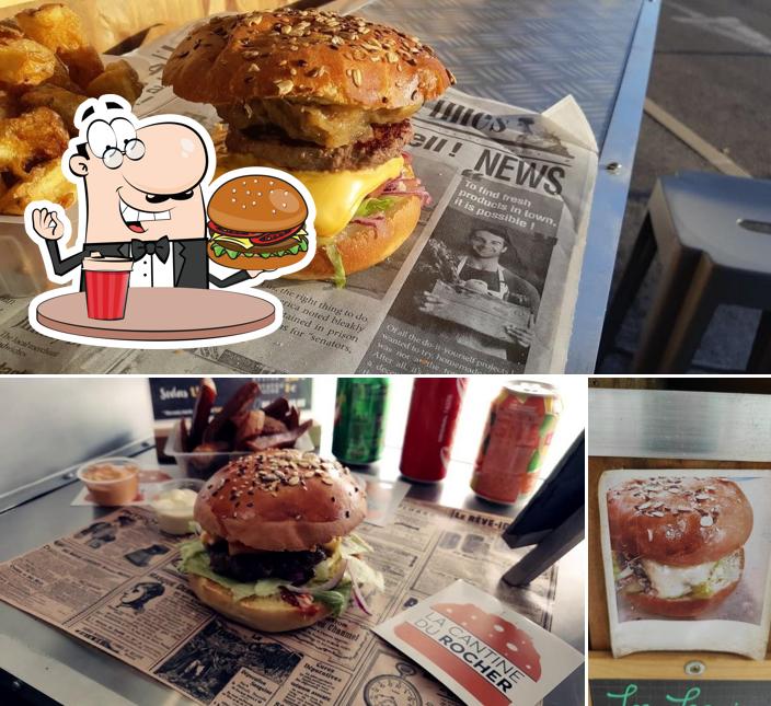 Prenez un hamburger à Foodtruck La Cantine du Rocher