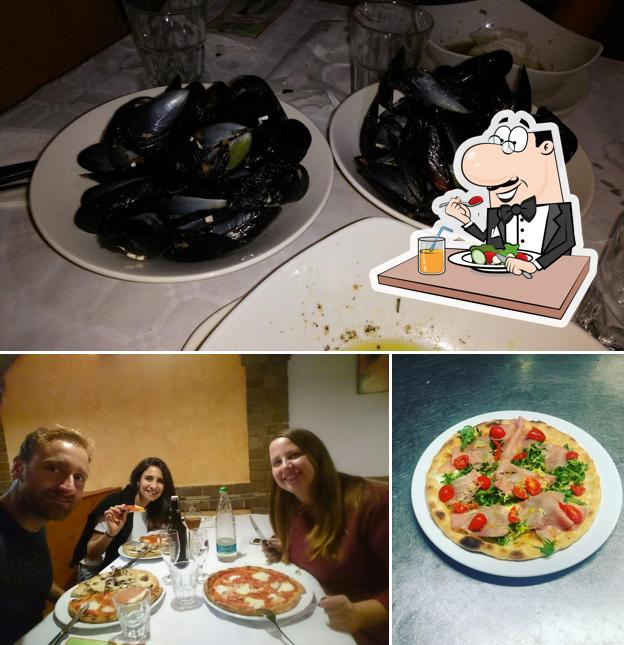 Dai un’occhiata alla foto che presenta la cibo e tavolo da pranzo di Pizzeria da Sandro