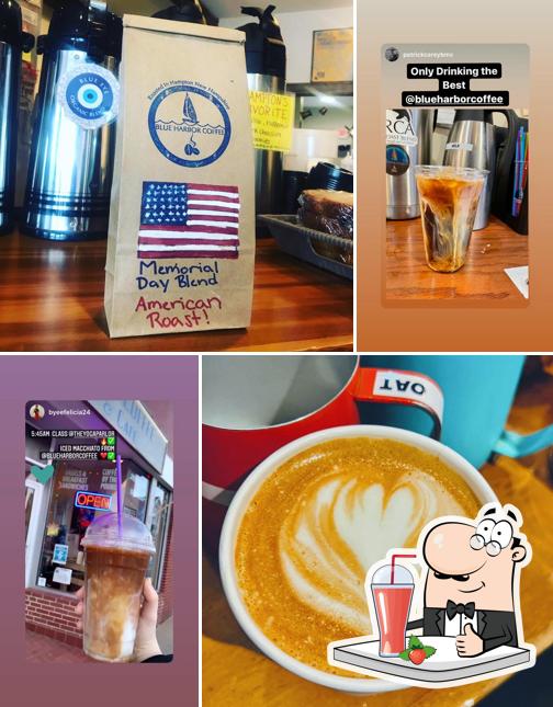 Enjoy a beverage at Blue Harbor Coffee Co. Roastery & Cafe
