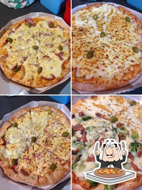 Escolha diferentes variedades de pizza