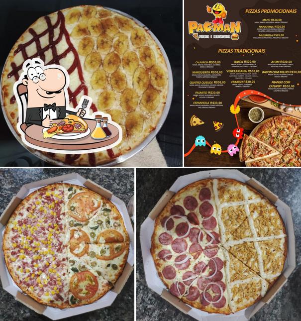 Consiga pizza no Pac-Man Pizzaria e Hamburgueria