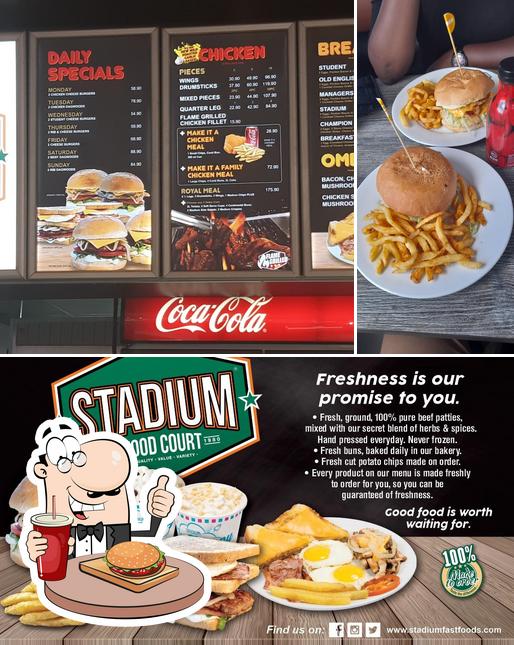 Отведайте гамбургеры в "Stadium Fast Foods Curie Ave"