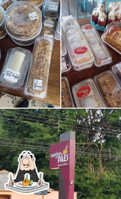 Entre diversos coisas, comida e exterior podem ser encontrados no Empório dos Pães