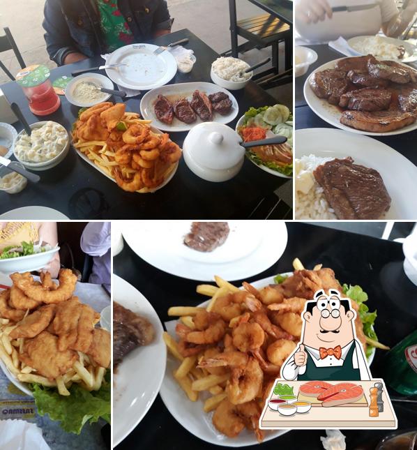 Peixe e fritas em Garagem Dom Cabelo