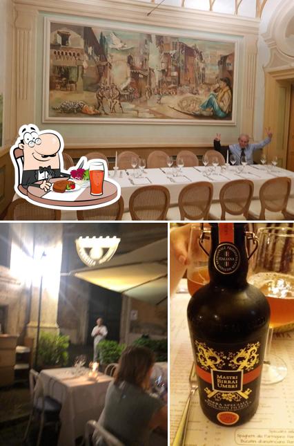 Ristorante Vecchia Roma si caratterizza per la tavolo da pranzo e birra