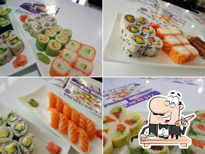 Sushi rolls are served at Wave Sushi Evry-Courcouronnes