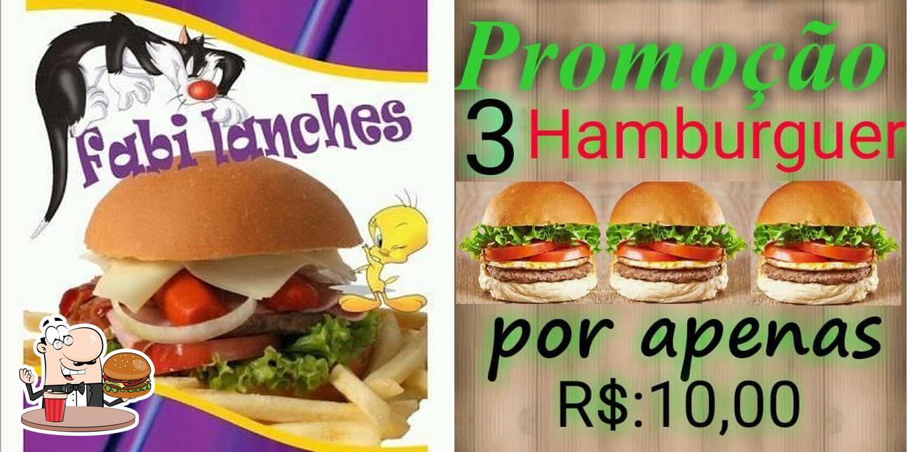 Experimente um hambúrguer no Faby Lanches E Refeiçoes