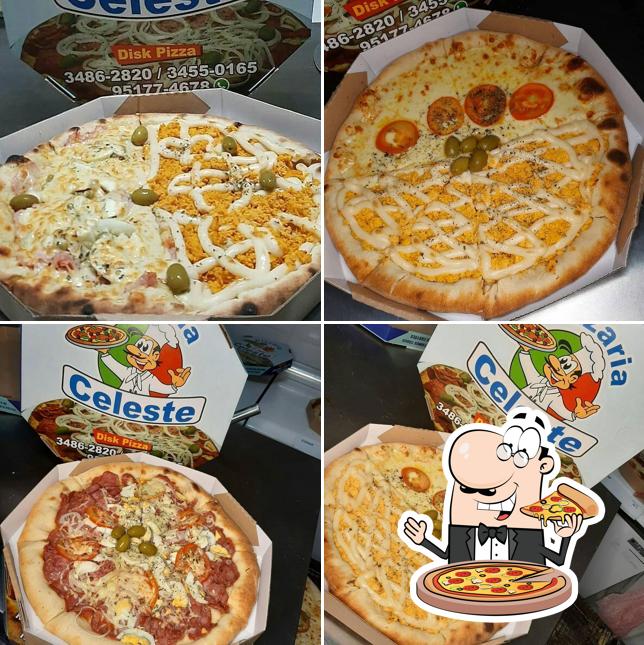 Escolha pizza no Pizzaria Celeste