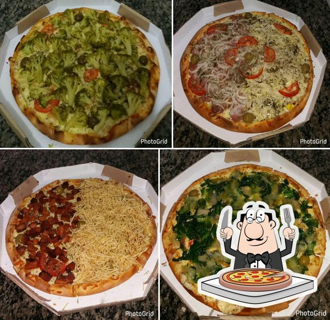 Escolha diferentes variedades de pizza