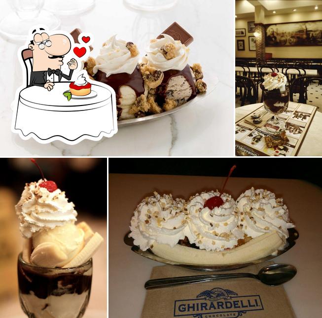 Ghirardelli Ice Cream & Chocolate Shop serves a range of sweet dishes