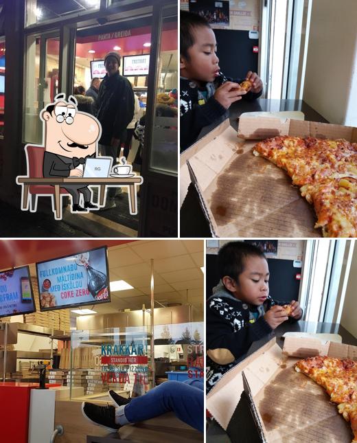 Die Inneneinrichtung von Domino's Pizza