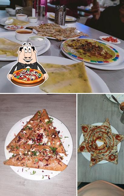 Order pizza at GJ-5 Fancy Dhosa
