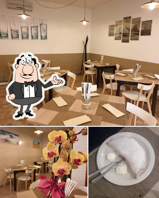The photo of Acqua & Farina pizzeria’s interior and food
