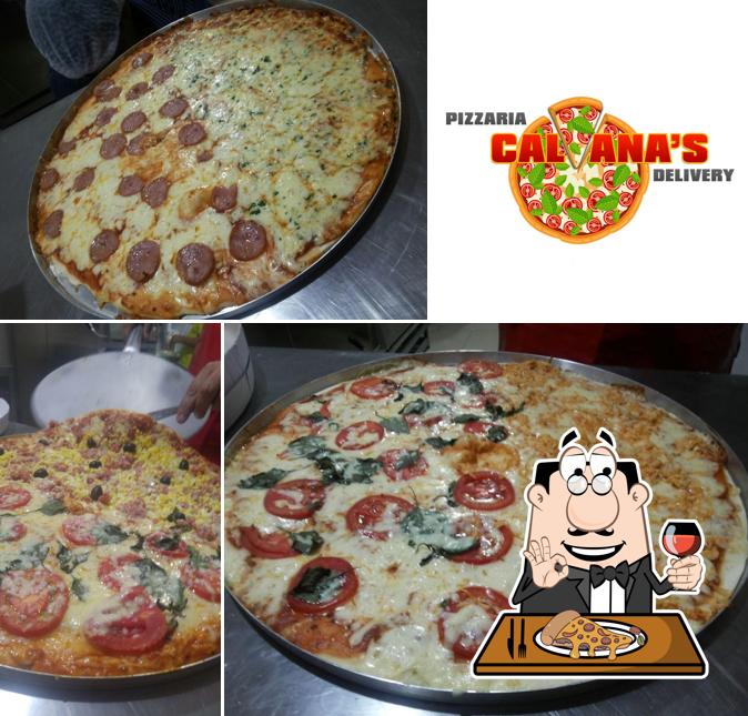 Escolha pizza no Pizzaria Calvana`s