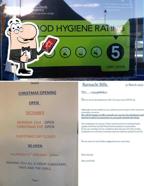 Barnacle Bill's Fish and Chip Shop, Freckleton - Restaurant menu ...