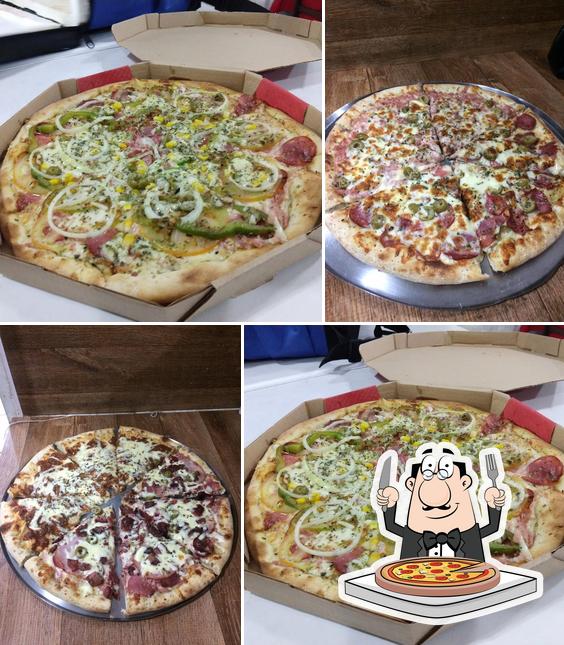 Consiga pizza no Recanto de Minas Pizzaria e Hamburgueria