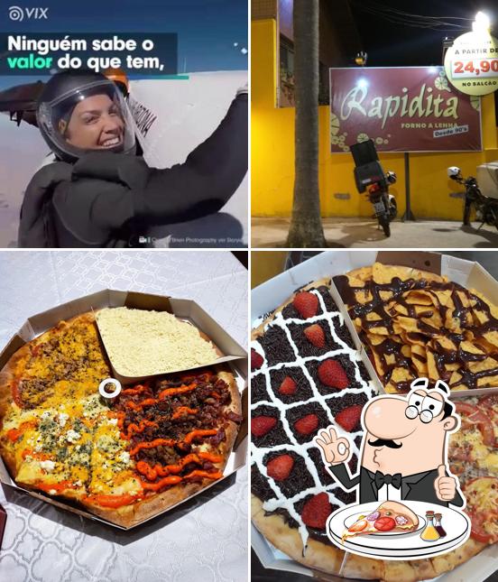 Escolha pizza no Rapidità Pizzaria - Unidade Água Verde. Forno a lenha, massa artesanal, recheada, entrega com rapidez,