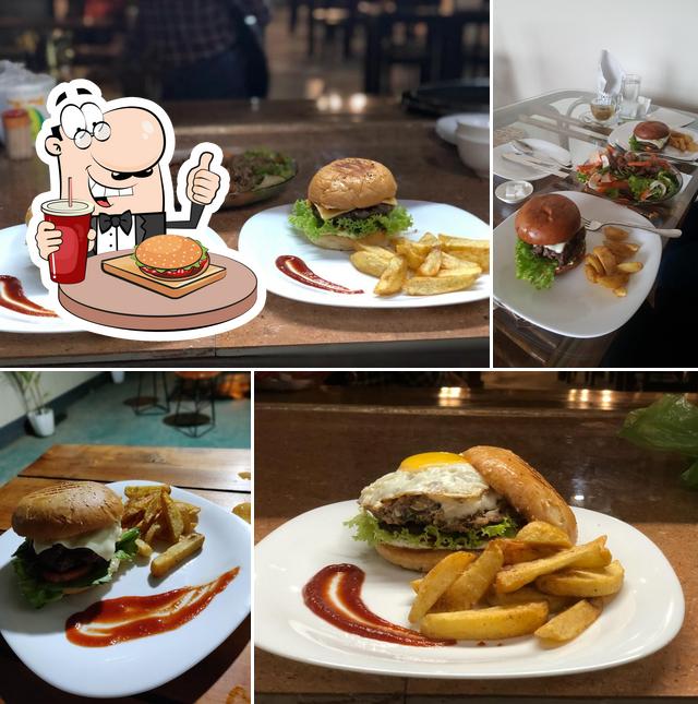 Try out a burger at Savor cafe and restaurant