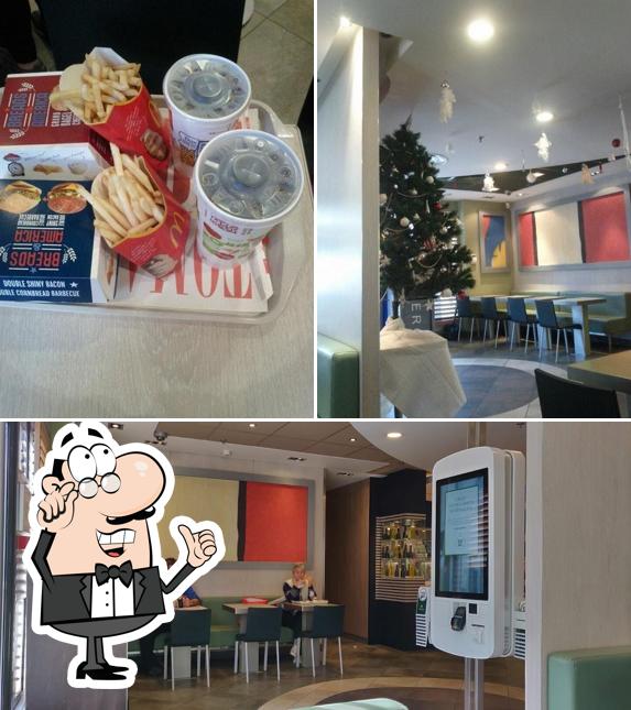 The photo of McDonald's’s interior and food