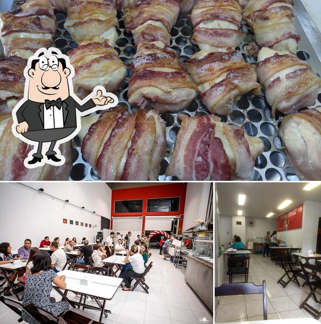 Esta é a foto apresentando interior e comida no Espaço Oriente Rotisserie