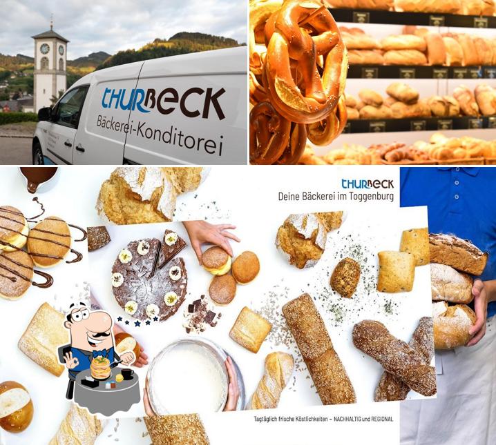 Questa è la immagine che presenta la cibo e esterno di Thurbeck GmbH - Bäckerei-Konditorei