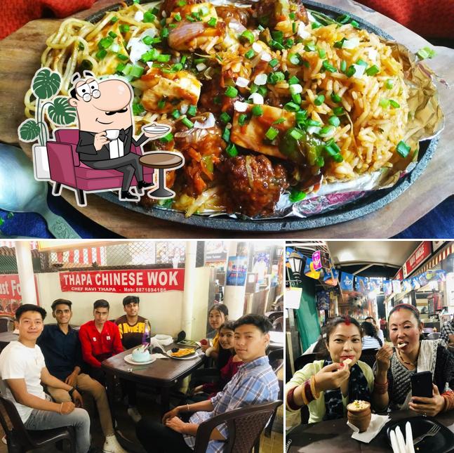 Among different things one can find interior and food at Thapa Chinese wok