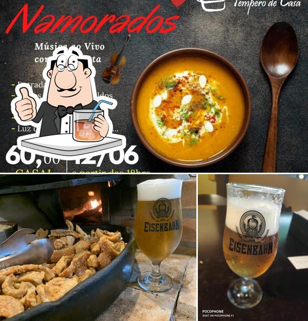 Confira a imagem ilustrando bebida e comida a Restaurante Tempero de Casa