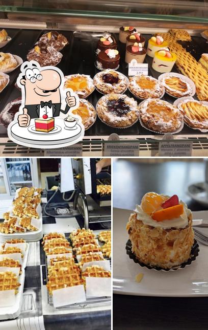 "Belgische bakkerij Bernardo" предлагает большое количество сладких блюд