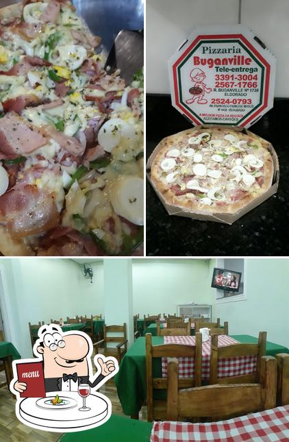 Entre diferentes coisas, comida e interior podem ser encontrados no Tele Pizza Buganville 25240793