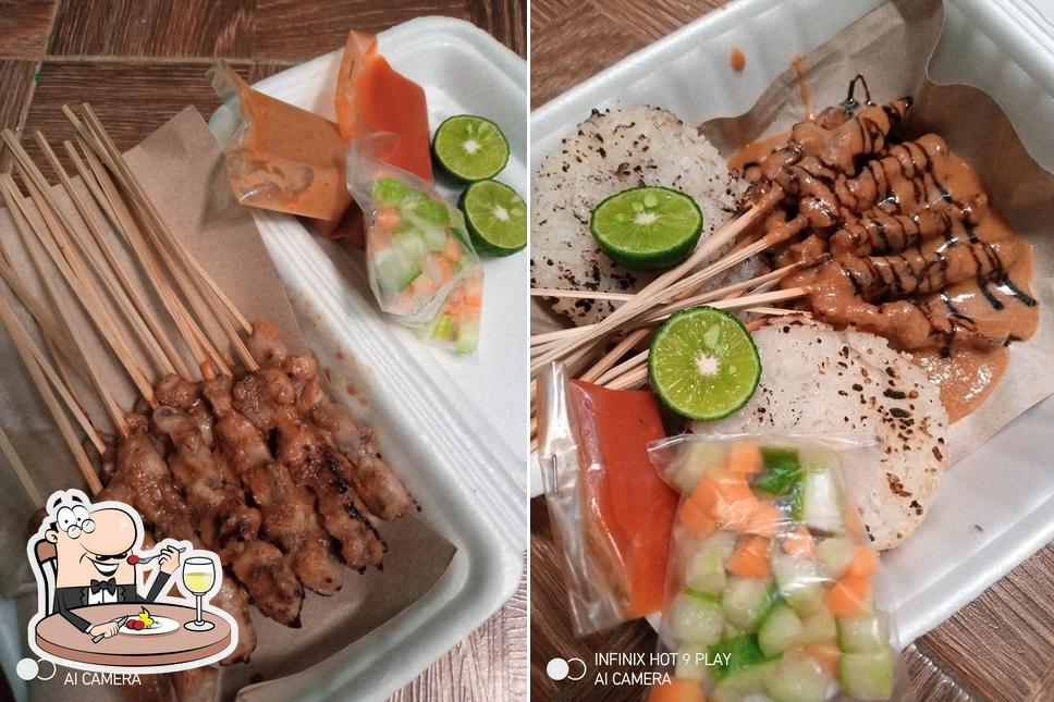 Platos en Sate bakar cianjur (sate ayam, sate sapi dan ketan bakar)