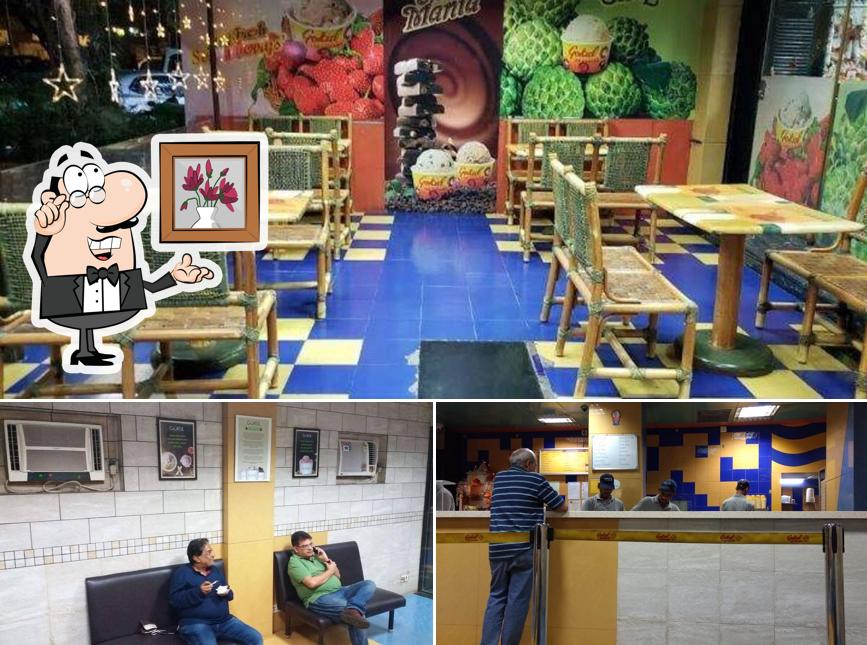 The interior of Gokul Ice Creams