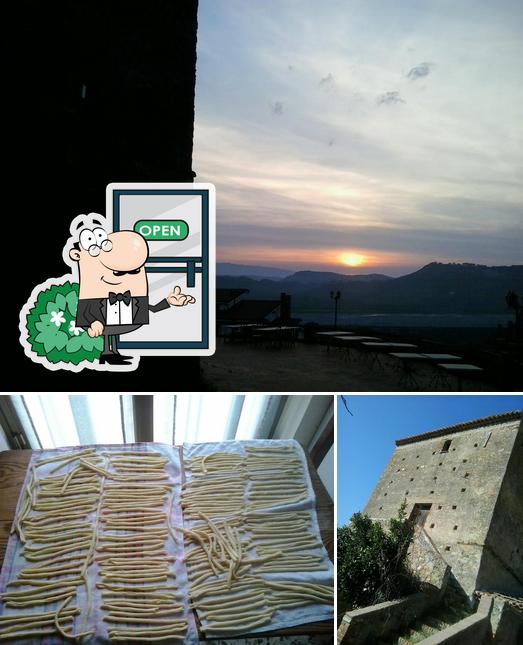 La foto della esterno e cibo di Ristorante Pizzeria C'era Una Volta Torre Del Giglio