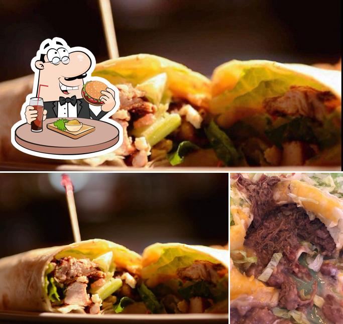 Try out a burger at Casa Caliente Mexican Restaurant