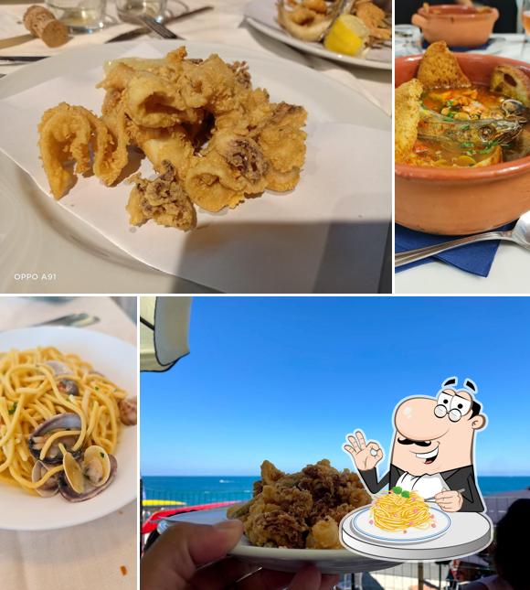 Spaghetti alla carbonara al Trattoria di mare Il Frantoio