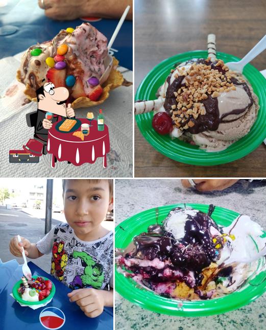 Sorvetes Nat'Bom serve uma escolha de pratos doces