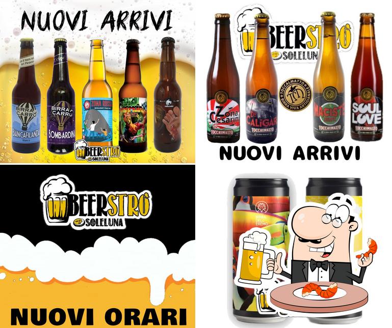 Puoi goderti un rinfrescante bicchiere di birra chiara o scura