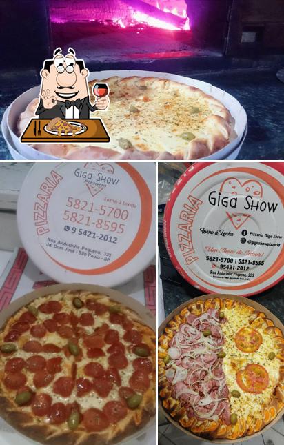 Consiga pizza no Pizzaria Giga Show