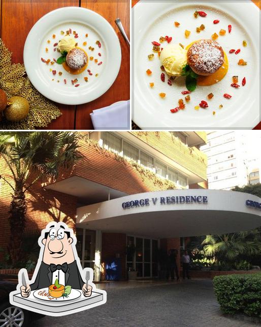 Confira a imagem apresentando comida e exterior no Jorge Restaurante