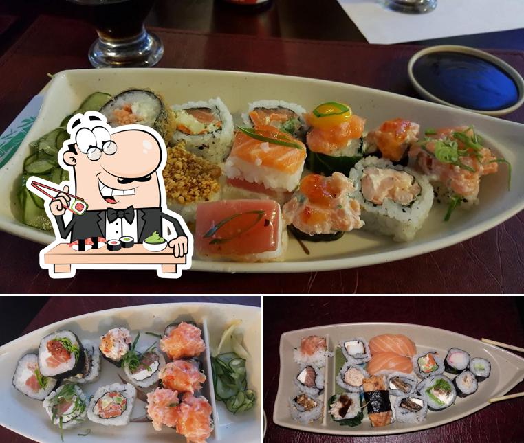 Rolos de sushi são oferecidos por Filadélfia Sushi Home