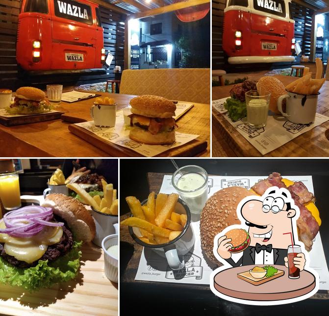 Consiga um hambúrguer no Hamburgueria Wazla Burger