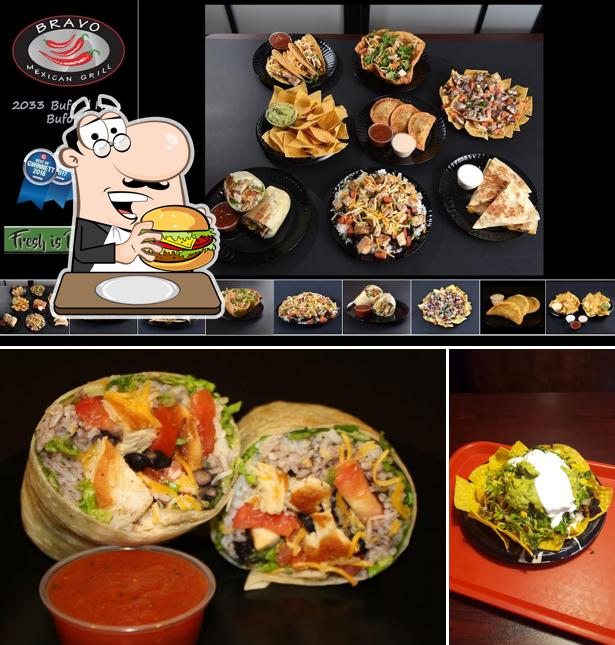 Try out a burger at Bravo Mexican Grill