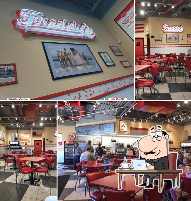 The interior of Freddy's Frozen Custard & Steakburgers