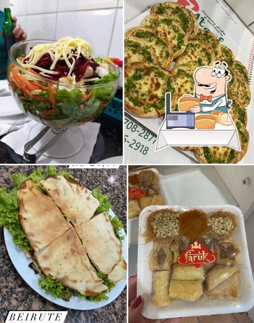 Pão-com-alho em Fatoush Cozinha Árabe