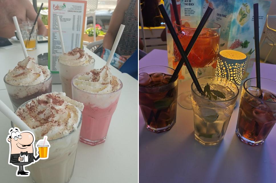 Beach bar Bellezza propone un'ampia varietà di drink