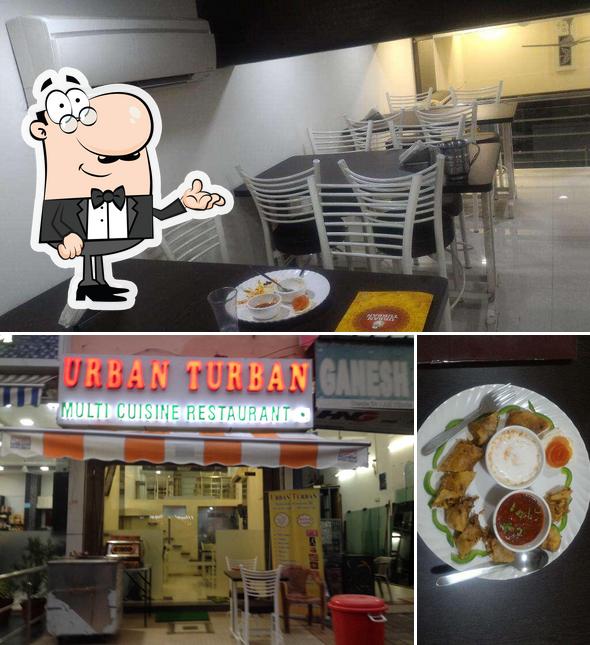 This is the picture depicting interior and food at Urban Turban