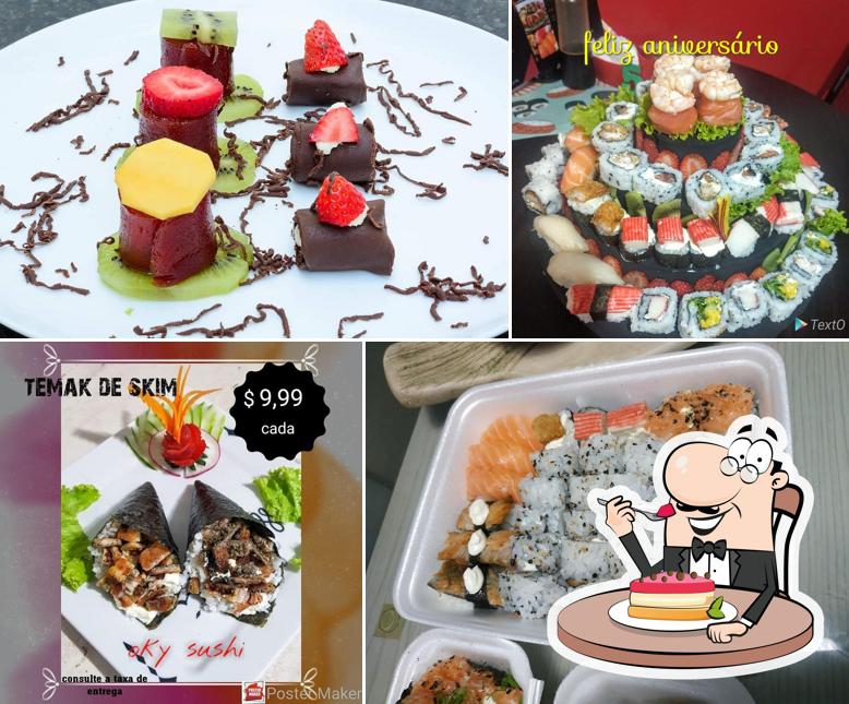 Oky Sushi Delivery serve uma variedade de sobremesas